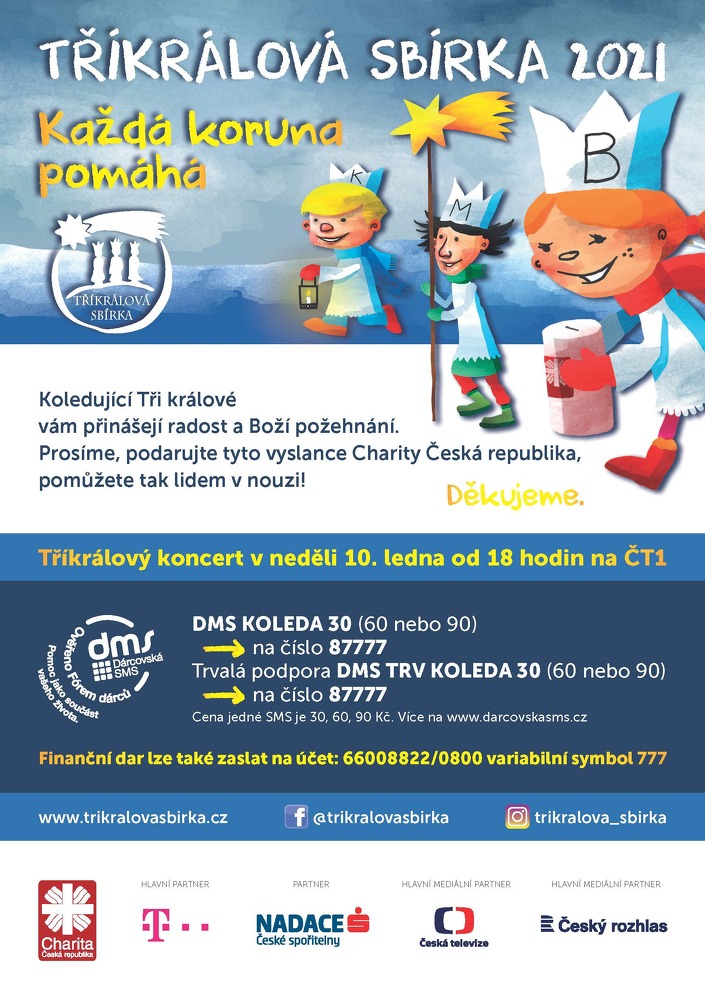 Tříkrálová sbírka - leták